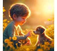 100 Piece Jigsaw Puzzle for Adults,Cute Boy Dog 14 x 14 Inches DIY Educational Game Challenge puzzle for adults teens decoration puzzles Suitable Wall Decoration Gifts Relax