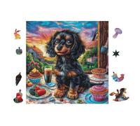 100 Piece Jigsaw Puzzle for Adults Dachshund Puppy 28x28cm Intermediate Level Puzzle for Skill Improvement Great for Logical Thinking Training Gift