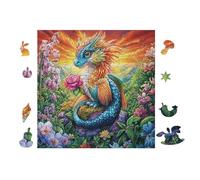 100 Piece Jigsaw Puzzle for Adults Dragon with Rainbow Wings 28x28cm Christmas Ideal for Indoor Activities Rainy Days Weekends Family Time Together Fun Hobby