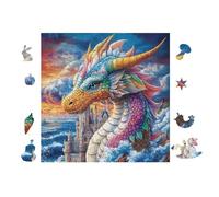 100 Piece Jigsaw Puzzle for Adults Dragon with Rainbow Wings 28x28cm Easy Assembly for Beginners Great for 14+s Teens Improve Hands-On Ability Concentration