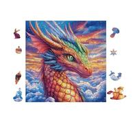 100 Piece Jigsaw Puzzle for Adults Dragon with Rainbow Wings 28x28cm Easy Assembly for Beginners Great for 14+s Teens Improve Hands-On Ability Concentration