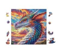 100 Piece Jigsaw Puzzle for Adults Dragon with Rainbow Wings 28x28cm for Dad Stress Relief Challenging Puzzle Perfect for Daily Unwind Hobby Gift