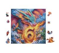 100 Piece Jigsaw Puzzle for Adults Dragon with Yin-Yang Symbol 28x28cm Valentine's Day Gift for Couple Fun Bonding Activity Smooth Assembly Leisure Time Together