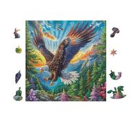 100 Piece Jigsaw Puzzle for Adults Eagle Mountain Forest 28x28cm Valentine's Day Gift for Couple Fun Bonding Activity Smooth Assembly Leisure Time Together