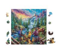 100 Piece Jigsaw Puzzle for Adults Farm Workers Meadow 28x28cm Universal Puzzle for All Occasions Home Decor Family Fun Stress Relief All in One Gift
