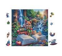 100 Piece Jigsaw Puzzle for Adults Fox Reading Magic Book 28x28cm Rainy Day Indoor Activity Perfect for 14+s Teens Adults Family Fun Safe No Burrs Material Gift