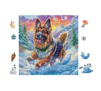 100 Piece Jigsaw Puzzle for Adults German Shepherd Puppy 28x28cm Precision Cut Tight Fit No Burrs Perfect for Family Bonding Parent-14+ Interactive Game Holiday Indoor