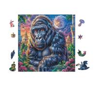 100 Piece Jigsaw Puzzle for Adults Gorilla Moon Forest 28x28cm Team Building Activity for Office Colleagues Fun Group Game Improve Cooperation Ability
