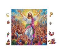 100 Piece Jigsaw Puzzle for Adults Jesus Ascending to Heaven 28x28cm Intermediate Level Puzzle for Skill Improvement Great for Logical Thinking Training Gift