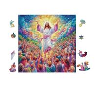100 Piece Jigsaw Puzzle for Adults Jesus Ascension 28x28cm Intermediate Level Puzzle for Skill Improvement Great for Logical Thinking Training Gift