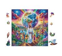 100 Piece Jigsaw Puzzle for Adults Jesus Preaching to Crowd 28x28cm Beginner Friendly Smooth Assembly Great for Daily Relaxation Brain Exercise Hand-Eye Coordination