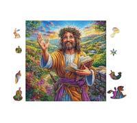 100 Piece Jigsaw Puzzle for Adults Jesus Teaching Crowd 28x28cm Summer Holiday Activity Great for Vacation Travel Home Leisure Relaxing Hobby Time Gift