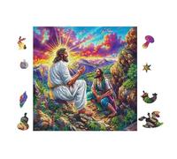 100 Piece Jigsaw Puzzle for Adults Jesus Teaching Disciples 28x28cm Intermediate Level Puzzle Great for Skill Improvement Logical Reasoning Training Brain Exercise