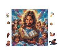 100 Piece Jigsaw Puzzle for Adults Jesus with Disciples Art 28x28cm Graduation Gift for Students Great for Brain Training Relaxation After Long Time Study Gift