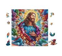 100 Piece Jigsaw Puzzle for Adults Jesus with Disciples Art 28x28cm Retirement Gift for Elderly Great for Brain Health Memory Training Leisure Time Activity Gift