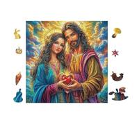 100 Piece Jigsaw Puzzle for Adults Jesus with Mary Magdalen 28x28cm Beginner Friendly Smooth Assembly Great for Daily Relaxation Brain Exercise Hand-Eye Coordination