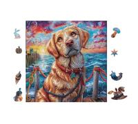 100 Piece Jigsaw Puzzle for Adults Labrador Puppy by The Lighthouse 28x28cm Retirement Gift for Elderly Great for Brain Health Memory Training Leisure Time Activity Gift