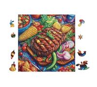 100 Piece Jigsaw Puzzle for Adults Meat Feast Still Life 28x28cm High Precision Cut Puzzle Perfect Seamless Fit No Gaps Smooth Assembly Experience Gift