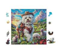 100 Piece Jigsaw Puzzle for Adults Old Man with Sheep 28x28cm Graduation Gift for Students Great for Brain Training Relaxation After Long Time Study Gift