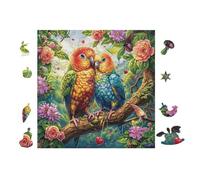 100 Piece Jigsaw Puzzle for Adults Parrot Couple Tropical 28x28cm Holiday Party Activity Perfect for Christmas New Year Gathering Family Friends Fun Timegift