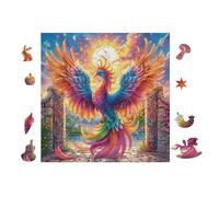 100 Piece Jigsaw Puzzle for Adults Phoenix Rainbow Wings 28x28cm Rainy Day Indoor Activity Perfect for 14+s Teens Adults Family Fun Safe No Burrs Material Gift