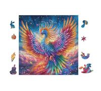 100 Piece Jigsaw Puzzle for Adults Phoenix Rainbow Wings 28x28cm Valentine's Day Gift for Couple Fun Bonding Activity Smooth Assembly Leisure Time Together