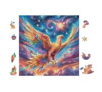 100 Piece Jigsaw Puzzle for Adults Phoenix with Rainbow Wings 28x28cm Rainy Day Indoor Activity Perfect for 14+s Teens Adults Family Fun Safe No Burrs Material Gift