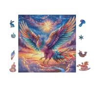 100 Piece Jigsaw Puzzle for Adults Phoenix with Rainbow Wings 28x28cm Valentine's Day Gift for Couple Fun Bonding Activity Smooth Assembly Leisure Time Together