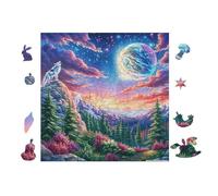 100 Piece Jigsaw Puzzle for Adults Planet Mountain Night 28x28cm Graduation Gift for Students Great for Brain Training Relaxation After Long Time Study Gift