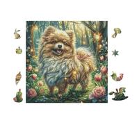 100 Piece Jigsaw Puzzle for Adults Pomeranian Puppy 28x28cm High Difficulty Puzzle for Advanced Players Great for Skill Training Challenge Yourself Gift