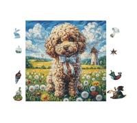 100 Piece Jigsaw Puzzle for Adults Poodle Puppy 28x28cm Intermediate Level Puzzle for Skill Improvement Great for Logical Thinking Training Gift