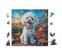 100 Piece Jigsaw Puzzle for Adults Poodle Puppy with Gifts 28x28cm Intermediate Level Puzzle Great for Skill Improvement Logical Reasoning Training Brain Exercise