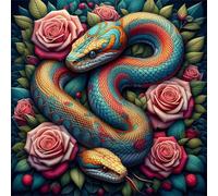 100 Piece Jigsaw Puzzle for Adults,Rose Flower Snakes 14 x 14 Inches DIY Educational Game Challenge puzzle for adults teens decoration puzzles Suitable Wall Decoration Gifts Relax