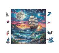 100 Piece Jigsaw Puzzle for Adults Sailing Ship in Ocean 28x28cm Expert Level Challenging Puzzle Great for Collectors Logical Thinking Skill Improvement Brain Training