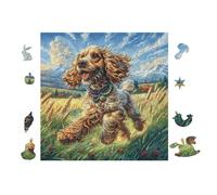 100 Piece Jigsaw Puzzle for Adults Spaniel Puppy 28x28cm Stress Relief Anxiety Reduction Puzzle Perfect for Office Workers Daily Unwind After Long Work Hours