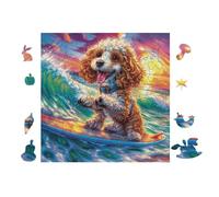 100 Piece Jigsaw Puzzle for Adults Spaniel Puppy in Ocean 28x28cm Easy Assembly for Beginners Great for 14+s Teens Improve Hands-On Ability Concentration