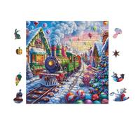 100 Piece Jigsaw Puzzle for Adults Steam Train 28x28cm Stress Relief Puzzle for Office Workers Great for After Work Unwind Relaxation Hobby Gift