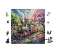 100 Piece Jigsaw Puzzle for Adults Steam Train Snowy Night 28x28cm Beginner Level Puzzle for New Players Easy Assembly Smooth Experience All Ages Friendly Gift
