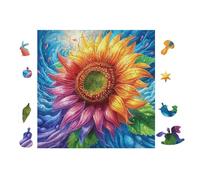 100 Piece Jigsaw Puzzle for Adults Sunflower 28x28cm Framable Wall Art for Office Cafe Decor Unique Artistic Display for Commercial Space Decor Gift