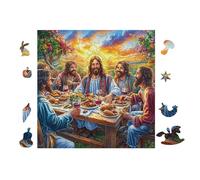 100 Piece Jigsaw Puzzle for Adults The Last Supper Painting 28x28cm Framable Wall Art for Office Cafe Decor Unique Artistic Display for Commercial Space Decor Gift