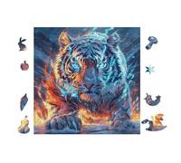 100 Piece Jigsaw Puzzle for Adults Tiger with Rainbow 28x28cm for Mum Relaxing Hobby Fun Leisure Time Home Wall Decor Artwork Gift