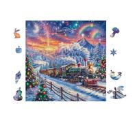 100 Piece Jigsaw Puzzle for Adults Train 28x28cm Intermediate Level Puzzle Great for Skill Improvement Logical Reasoning Training Brain Exercise