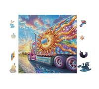 100 Piece Jigsaw Puzzle for Adults Truck Highway 28x28cm Intermediate Level Puzzle Great for Skill Improvement Logical Reasoning Training Brain Exercise