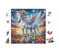 100 Piece Jigsaw Puzzle for Adults Unicorn with Rainbow Mane 28x28cm Rainy Day Indoor Activity Perfect for 14+s Teens Adults Family Fun Safe No Burrs Material Gift