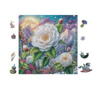 100 Piece Jigsaw Puzzle for Adults White Rose Moonlight Garden 28x28cm Rainy Day Indoor Activity Perfect for 14+s Teens Adults Family Fun Safe No Burrs Material Gift