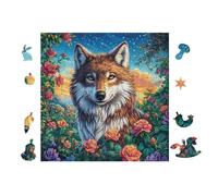 100 Piece Jigsaw Puzzle for Adults Wolf 28x28cm Valentine's Day Gift for Couple Fun Bonding Activity Smooth Assembly Leisure Time Together