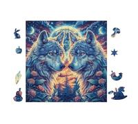 100 Piece Jigsaw Puzzle for Adults Wolves in Mountain Forest 28x28cm Eco-Friendly Safe Puzzle Non-Toxic Material Perfect for Family Use All Ages Friendly Gift