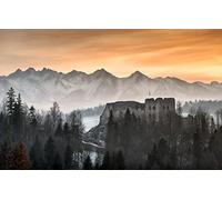 100 Piece Jigsaw Puzzle for Kids Boys, Natural Beauty, Poland, Tatras, Castle 45.5x35.5CM