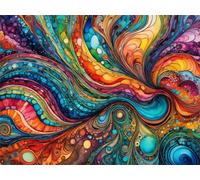 100 Piece Jigsaw Puzzles for Adults, Abstract Graffiti Classic Puzzle, 15.6x11 inch, Premium Interlocking No Dust, Family Indoor Activity