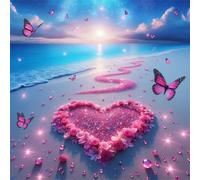 100 Piece Jigsaw Puzzles for Adults Beach Heart Flower Butterfly, Educational Games, Impossible Hard Difficult Challenging, Relaxation Jigsaw Puzzles for Adults 100 Pieces 13.8x13.8 inch